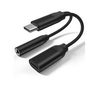 Adaptateur Casque USB C vers Jack 3.5mm, Adaptateur 2 en 1 Prise USB C 3,5 mm et Chargeur, Convertisseur USB Type C Audio Casque avec DAC pour Samsung Galaxy S24/S23/S22 Ultra,Pixel, Hua wei P40