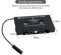 Adaptateur Cassette Bluetooth 5.0 pour Autoradio - Récepteur de Voiture, Audio vers AUX Smartphone, Lecteur CD