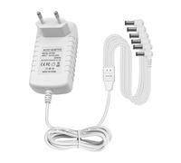 Adaptateur CC 4,5 V adapté pour village de Noël, avec 6 sorties prises 1,5 m. Compatible avec les accessoires d'éclairage Lemax 74295 35845 35018 75197 85356 74295 84428 44242 94565 94527 (blanc. ) )