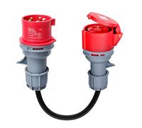 Adaptateur CEE 32a vers 16a 5 Broches Portable Étanche IP44 0,5m Courant Fort 5x2,5mm² pour Véhicules Électriques, Ménage, Ateliers, Chantiers, Industrie