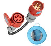 Adaptateur CEE 32A vers 16A 5 pôles pour Voitures Électriques, 400V Adaptateur Courant Fort Couplage H07RN-F 5G 2,5mm² Câble 58cm IP44 EN60309 Homologation