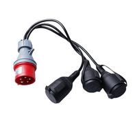 Adaptateur CEE, Fiche 400V 16A Vers Câble Rallonge de Couplage 3x 230V, 3 x 2,5 mm² Adaptateur Courant Fort CEE, Câble Adaptateur CEE, Adaptateur CEE Courant Fort pour Caravanes Ateliers et Industrie