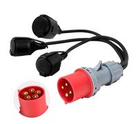 Adaptateur CEE GOEDCH: prise Schuko, prise robuste, connecteur industriel 16A/400V avec câble en caoutchouc de 0,5M, ateliers - accessoires convertisseur de tension 32A 220V