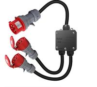 Adaptateur CEE pour Courant Fort 32 A à 16 A, répartiteur de Courant Fort, Longueur Totale 1,5 m, câble Adaptateur CEE de Camping, qualité étanche IP44-68, pour Usage extérieur, Chantier, Atelier