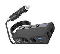 Adaptateur Chargeur de Voiture 180w 12v-24v, 4 USB 3 Prises | PC Noir, Fusible Intégré et Indicateur Led, pour GPS et Humidificateurs en Voiture