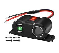 Adaptateur chargeur de voiture avec deux ports USB 4,2 A charge rapide pour téléphone et tablette, compatible avec les véhicules 12 V-24 V, y compris les voitures, camions, bateaux, camping-cars, bleu