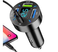 Adaptateur Chargeur de Voiture, Chargeur de Voiture 66W USB C Charge Rapide PD+QC Chargeur de Voiture 4 Ports Chargeur, Chargeur USB de Voiture Port pour Phone Pro/Air Ordinateur Portable