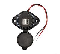 Adaptateur chargeur double USB pour voiture avec 3 sorties 1 A compatible avec les sources d'alimentation 12 V/24 V, design étanche pour motos, voitures, camping-cars et véhicules d'extérieur (vert)