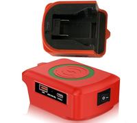 Adaptateur chargeur sans fil 15 W pour DCB180/DCB182/DCB184/DCB200/DCB201/DCB203 et 48-11-1862/48-11-1880/48-11-1850/48-11-1852/48-11-1852. -1812. 18 V (rouge)