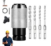Adaptateur Clé Électrique à Marteau, adaptateur pour marteau perforateur avec jeu de forets à percussion, convertisseur marteau électrique vers perceuse (1set)