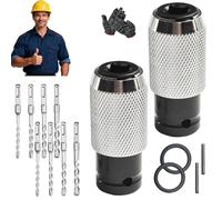 Adaptateur Clé Électrique à Marteau, adaptateur pour marteau perforateur avec jeu de forets à percussion, convertisseur marteau électrique vers perceuse (2set)