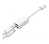 Adaptateur compatible avec iPhone 7 / 8 / X / XS vers double connecteur Ligthning Blanc - Hobby Tech Blanc