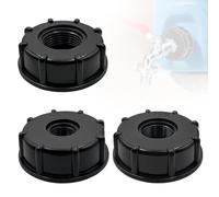 Adaptateur compatibles avec IBC avec filetage intérieur - capuchon filetage S60x6, bouchon de raccord robinet universel, bouchon cuve 1000L, accessoire cuve eau, 1/2, 3/4, 1 pouce (3 Pieces)