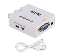 Adaptateur Composite AV vers VGA 480P, Convertisseur Mini VGA vers Vidéo, Résolution Automatique HDMI 480P, Décodeur TV Audio TV vers PC Convertisseur Vidéo