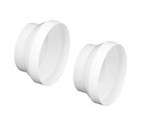 Adaptateur Conduit Aération 150/100mm ABS Haute Résistance | Transition fluide 150mm à 100mm, plastique ABS rigide, couleur blanche, lot de 2 , ventilation