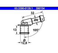 Adaptateur, conduite de frein ATE 03.3390-0139.1