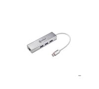 Adaptateur - CONNECTLAND - USB-C vers RJ45 + Hub USB 3.0 - 3x USB 3.0 - RJ45 Gigabit - Boîtier aluminium