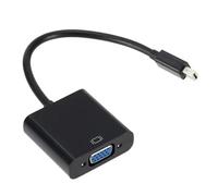 Adaptateur Convertisseur 1080p HD Mini DisplayPort Vers VGA, Cordon De Connexion Compatible Mini DP Thunderbolt for HDTV, Ordinateurs Portables, Moniteurs, Projecteurs(Black)