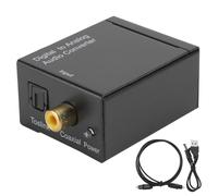 Adaptateur convertisseur audio pour transformation numérique-analogique, double connectivité pour entrées coaxiales et Toslink, bonne qualité.
