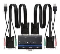 NANOCABLE 10.12.0001 - Commutateurs écran-Clavier-Souris (1920 x 1440 Pixels, 250 Hz, USB, USB, VGA, 3.5mm mic,USB A,VGA (D-Sub))