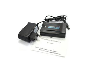 Adaptateur convertisseur AV XCSOURCE HDMI vers SCART avec commutateur PAL/NTSC pour TV et téléphone.