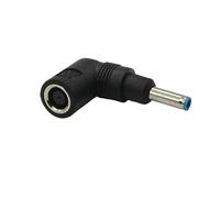 Adaptateur convertisseur de chargeur CC à angle droit, fiche femelle 7,4 x 5 mm vers prise mâle 4,5 x 3 mm, for HP, avec embouts bleus