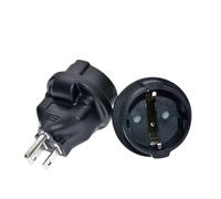 Adaptateur convertisseur de prise femelle 2P+E en cuivre noir 10A 250V USA Japon Canada 5-15P mâle vers UE 4,8MM Allemagne Russie Corée