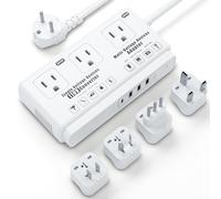Adaptateur convertisseur de tension 220V à 110V - Transformateur de prise de multiprise de voyage international des États-Unis vers l'Europe, sèche-cheveux électrique 2000W, convertisseurs de sortie