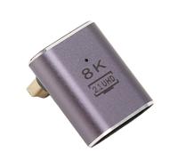 Adaptateur convertisseur Gold HDMI mâle vers HDMI 2.1 femelle, extension UHD, compatible 8K 60 Hz, HDCP et 3D, avec fiche coudée et bande passante