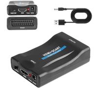 Adaptateur convertisseur HDMI vers péritel - Convertit le signal vidéo et audio numérique HDMI 1080p en péritel analogique CVBS - Prend en charge la sortie PAL/NTSC - Idéal pour TV, magnétoscope
