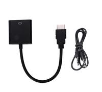 Adaptateur convertisseur HDMI vers VGA, prise audio 3.5mm, full HD 1080P, noir
