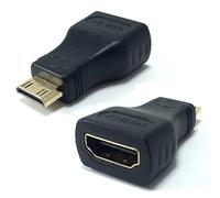 Adaptateur convertisseur Mini HDMI (type C) vers HDMI femelle standard (type A) pour connecter un appareil photo Canon EOS 70D à un téléviseur, un téléviseur HD, LCD, plasma, moniteur avec port HDMI