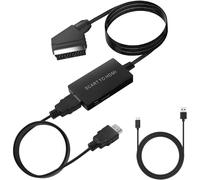 Adaptateur, Convertisseur Péritel vers HDMI avec câble HDMI, Scart vers Hdmi, pour Full HD TV 720P/1080P,Audio Vidéo pour Lecteur Sky Blu-Ray STB Xbox PS3
