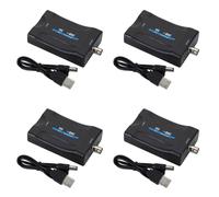 Adaptateur convertisseur vidéo/audio 4X vers BNC compatible PAL/NTSC avec câble d'alimentation USB