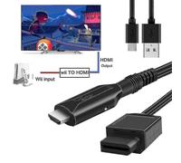 Adaptateur convertisseur Wii HD vers HDMI avec câble USB haute vitesse