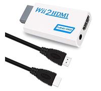 Adaptateur convertisseur Wii vers HDMI 1080p pour appareil Full HD avec prise audio de 3,5 mm et sortie HDMI compatible avec Nintendo Wii, Wii U, HDTV, moniteur, prend en charge tous les modes d'affichage Wii 720p (câble HDMI inclus)