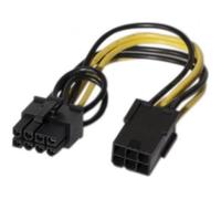Adaptateur cordon d'alimentation PCI Express 6 pins vers PCI Express 8 pins - Noir - 10 cm - Adaptateur secteur