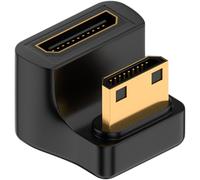 Adaptateur coudé 8K Mini HDMI U UHD2.1 Mini HDMI mâle vers Mini HDMI femelle 180 ° Connecteur bas écran LED pour appareil photo numérique,caméscope portable,tablette,PC (avant)