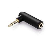 Adaptateur coudé 90 dégrées 3.5mm jack mâle / femelle stéréo or