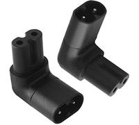 Adaptateur coudé à 90 degrés Figure 8 IEC 320 C7 vers C8 - Adaptateur CA - Rallonge - Noir