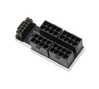 Adaptateur coudé ATX 8P 4x8PIN vers 12VHPWR 12P 4P 180 Degrés ATX3.0 PCIE 5.0 Carte Graphique Modulaire d'alimentation pour Ordinateur de Bureau, Plug and Play (Silver)