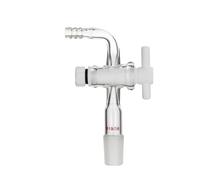 Adaptateur Coudé Prise Vide en Verre Robinet Joint Rodé-19# Robinet PTFE | Adaptateur Gaz Vide Angle Droit Buse Cannelée Étanche Chercheur Chimique