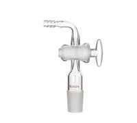 Adaptateur Coudé Prise Vide en Verre Robinet Joint Rodé-24# Robinet Verre | Adaptateur Gaz Vide Angle Droit Buse Cannelée Étanche Chercheur Chimique
