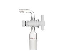 Adaptateur Coudé Prise Vide en Verre Robinet Joint Rodé-29# Robinet PTFE | Adaptateur Gaz Vide Angle Droit Buse Cannelée Étanche Chercheur Chimique