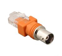 Adaptateur coupleur coaxial BNC femelle vers RJ45 mâle, connecteur Ethernet enfichable à 8 broches avec boîtier en métal pour test de câble réseau et ligne