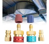 Adaptateur coupleur rapide AC automobile pour R1234yf vers R134a conversion avec connecteurs SAE 1/4" femelle et mâle côté bas et haut