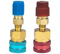 Adaptateur coupleur rapide côté bas pour voiture AC R1234YF vers R134A, aluminium pour connecteur CVC avec arrêt automatique, rouge + bleu + or