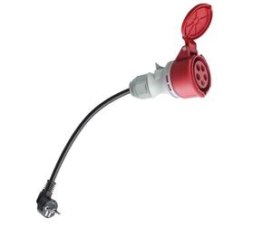 Adaptateur courant fort CEE 16 A vers Schuko - Adaptateur Schuko vers CEE 5 broches - 16 A vers 16-32 A - Adaptateur 230 V - Avec câble de 0,5 m de long - Chargeur de voiture électrique