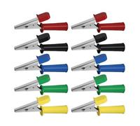 Adaptateur Crocodile à Clips, 10 pièces, isolation robuste, antidérapant, fiche banane de 4mm, sonde, bricolage, J.60045(60mm 5 red 5 black)