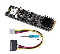 Adaptateur CY10Gbps double port USB 3.1 Type-E en façade vers carte NVMe NGFF M-Key Express pour carte mère